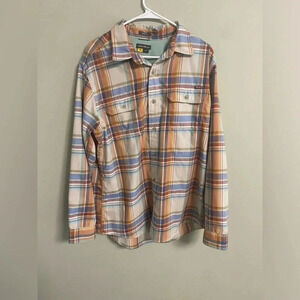 Eddie Bauer Shirt Mens Size Large Flannel Multicolor Plaid Classic Fit